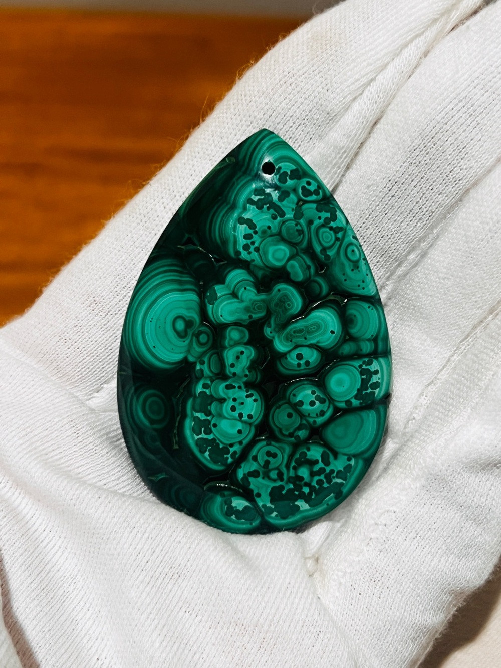 AAA+ All Natural Malachite Teardrop Pendant